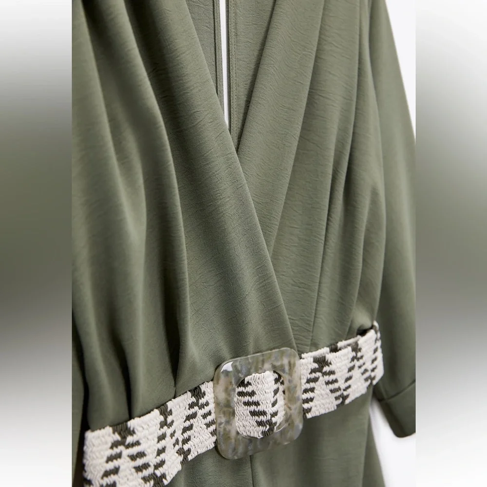 ZARA | Long Belted Jumpsuit - Picture 7 of 8